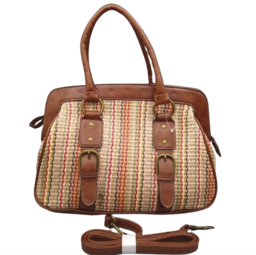 Women's Multicolor Faux Leather Shoulder Crossbody Convertible Bag New Vintage